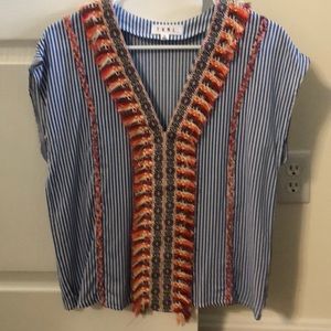 Sleeveless Striped Blouse -Spanish inspired